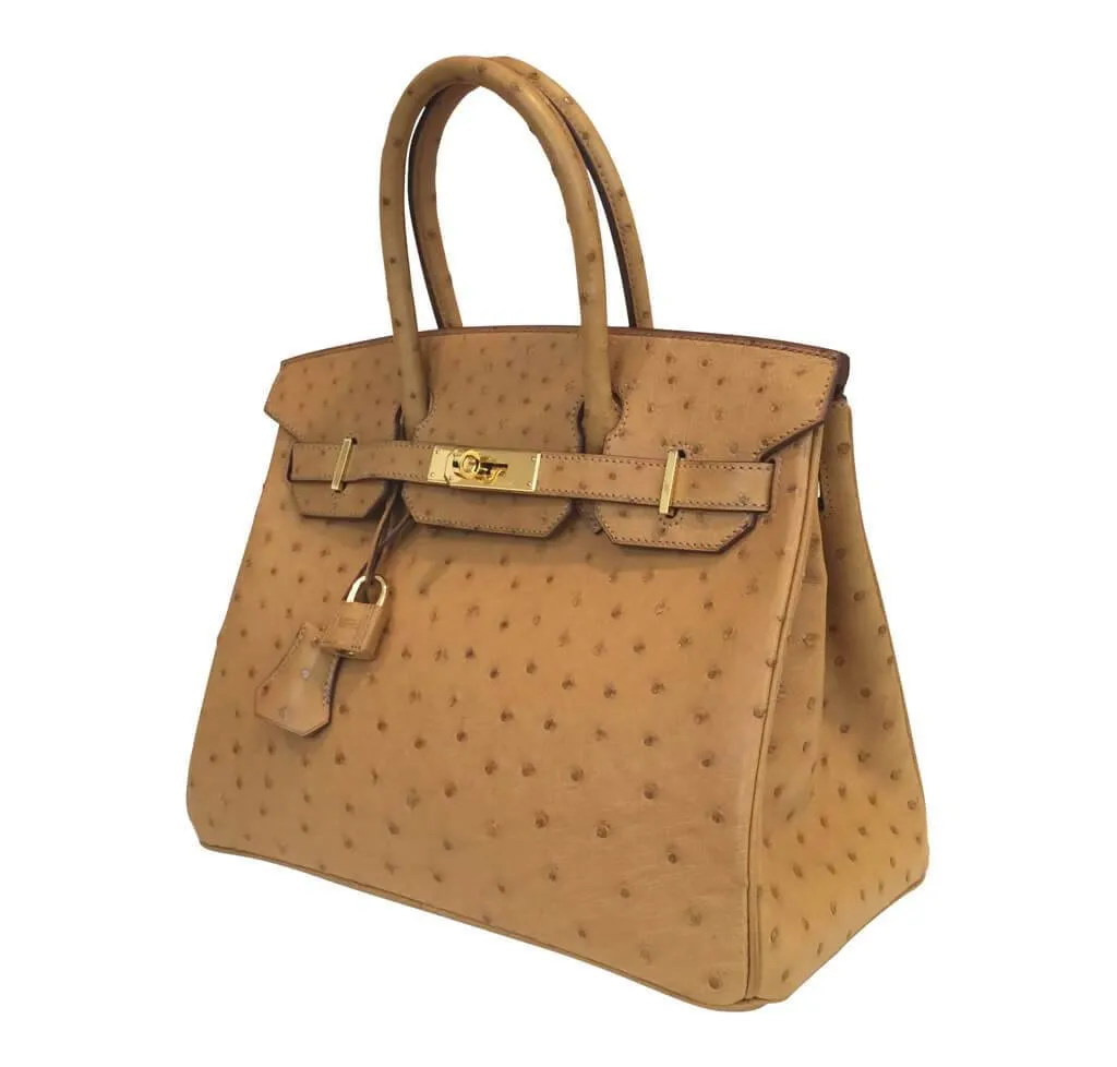 Hermès Ostrich Birkin Bag 30cm Gold