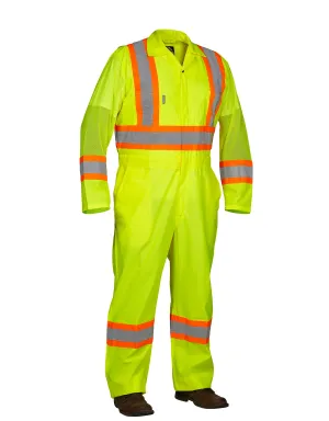 Hi Vis Safety Flagger's Coverall, Unlined