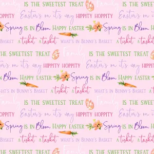 Hoppy Easter by P & B Textiles EASTER PHRASES/PINK