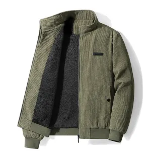 INSTOCK- Men's thickened plus velvet cotton coat stand collar