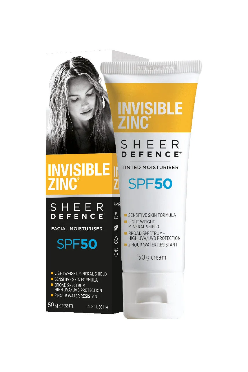 INVISIBLE ZINC Sheer Defence Facial Moisturiser SPF50 50g