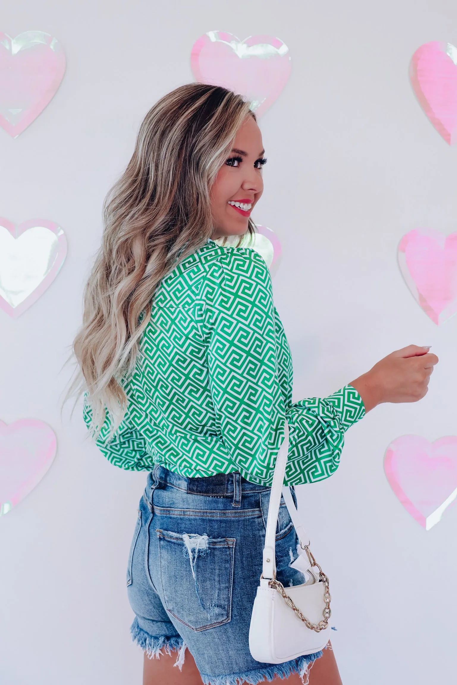 It's A Maze Surplice Bodysuit - Green