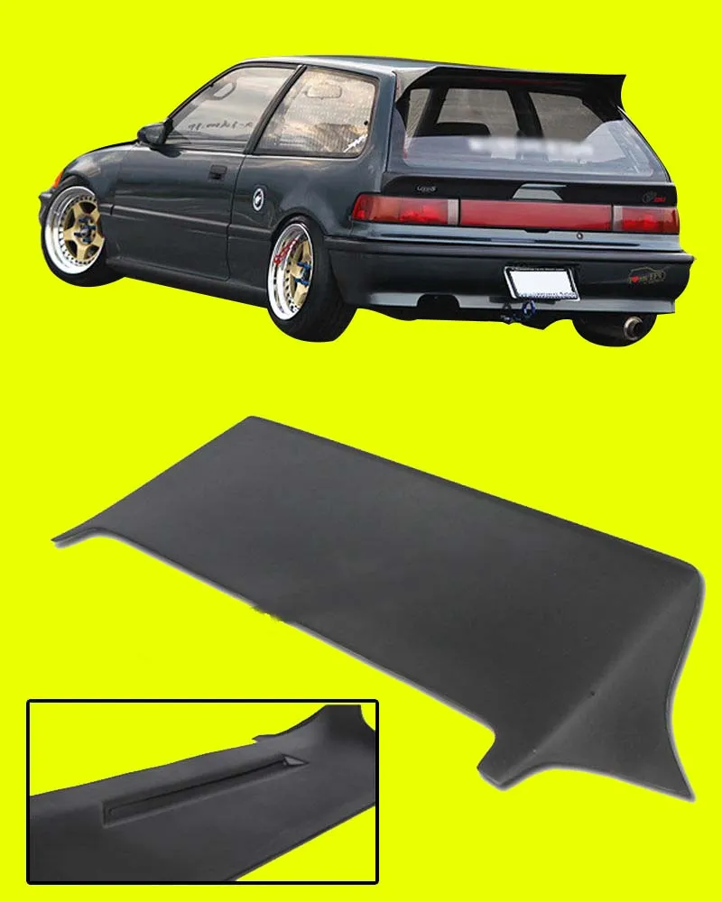 J Style Rear Roof Spoiler Wing Lip Kit JDM For 88-91 Fits: Honda Civic EF9 Hatch 3Dr
