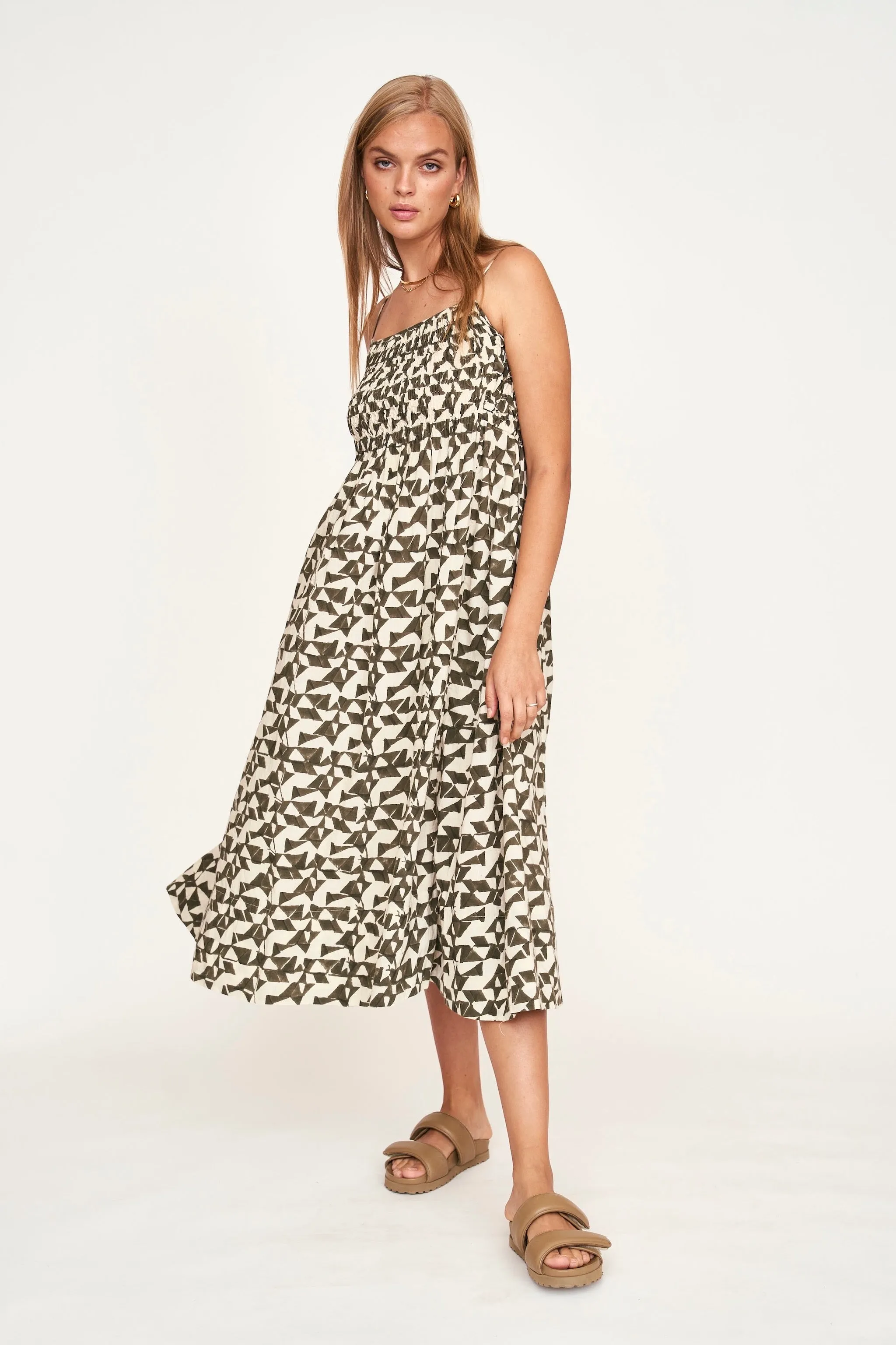 Janeiro Dress in Seaglass in Branch