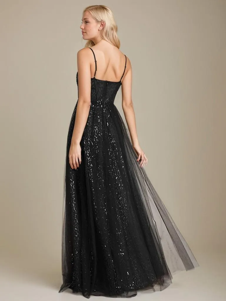 Jemima black sequin and tulle corset school ball dress Express NZ wide