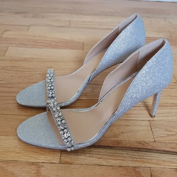Jewel Badgley Mischka Dayana Embellished Glitter Sandal size 11 New in Box