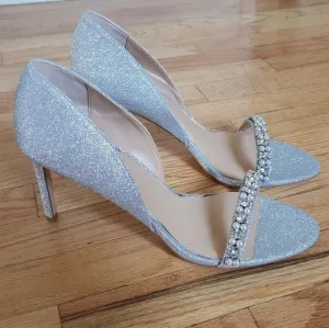 Jewel Badgley Mischka Dayana Embellished Glitter Sandal size 11 New in Box