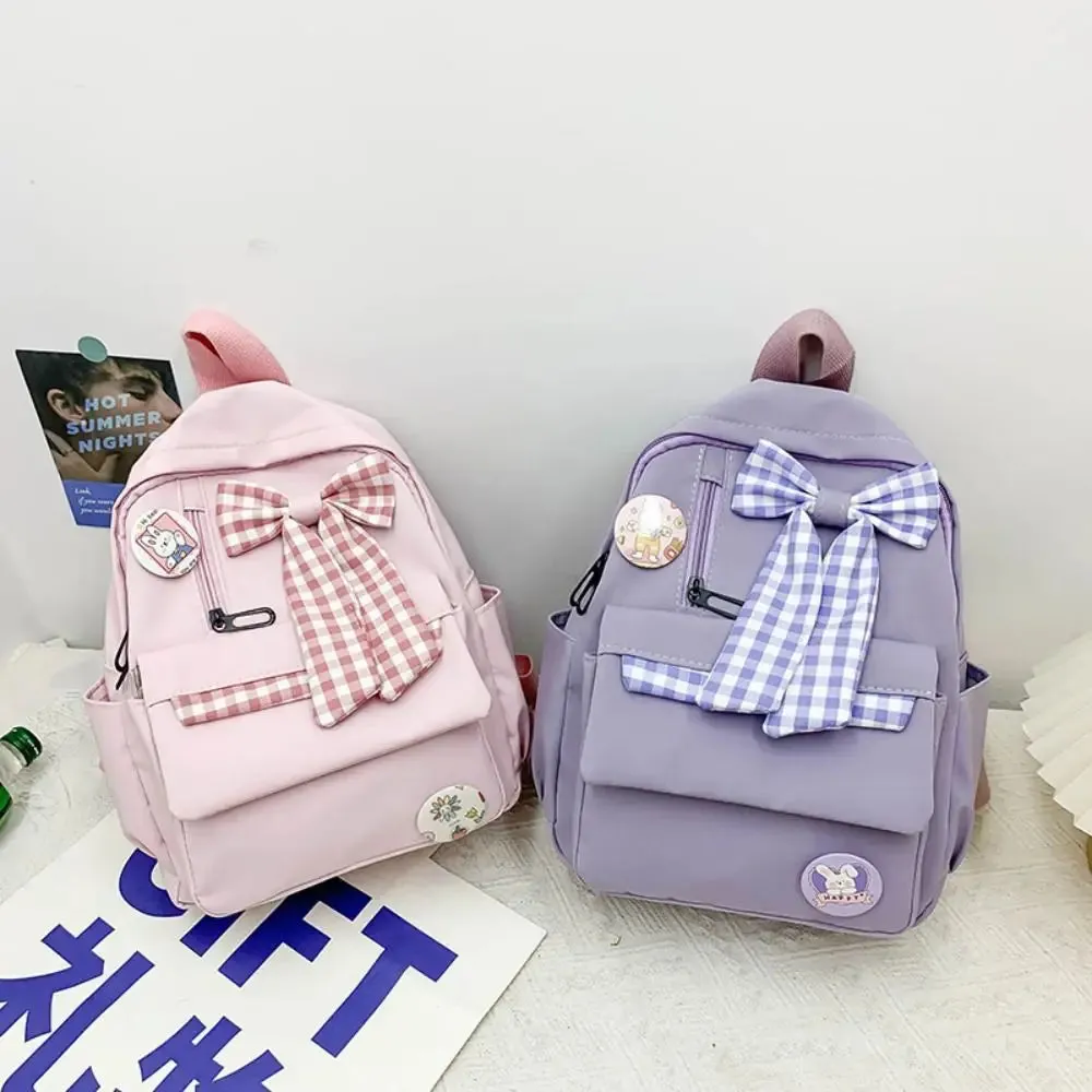 Kawaii Bow Backpack 🎀 | Cute & Spacious Nylon School Bag for Kids 🌟 | Perfect for School & Outdoor Adventures 🏞️