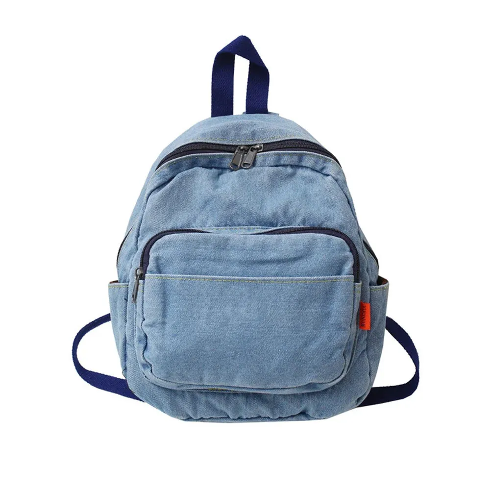 Kawaii Custom Mini Denim Backpack 🎀✨ | Personalized Embroidery Name 💖 | Stylish Gift for Trendy Young Ladies 🎉🎒
