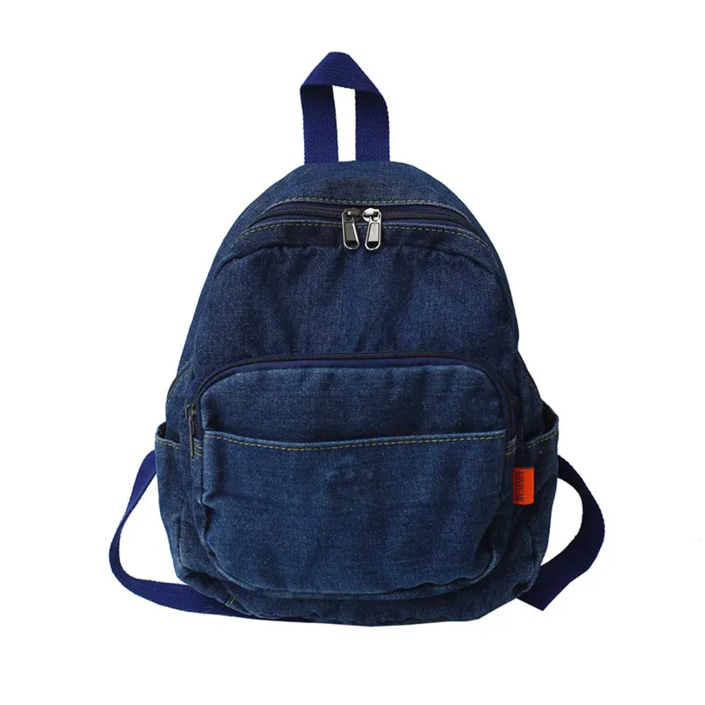 Kawaii Custom Mini Denim Backpack 🎀✨ | Personalized Embroidery Name 💖 | Stylish Gift for Trendy Young Ladies 🎉🎒