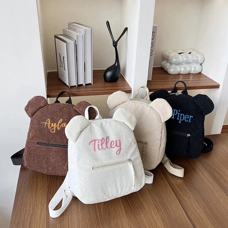 Kawaii Custom Teddy Bear Backpack 🎒✨ | Personalized Kids School Bag with Embroidered Name 🐻🎉 | Perfect for Birthdays & Children's Day Gifts!