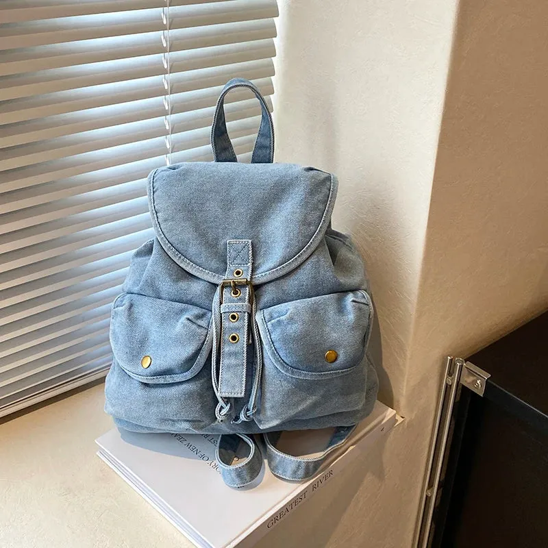 Kawaii Vibes 🌸✨ Stylish Mini Denim Backpack for Trendy Ladies 🎒👜 - Y2K Inspired Fashion!