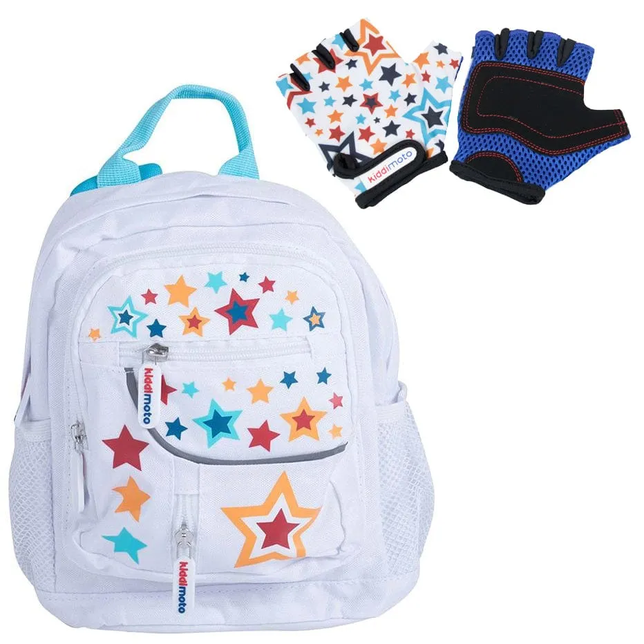 Kiddimoto Back Pack Small Starz with Matching Gloves