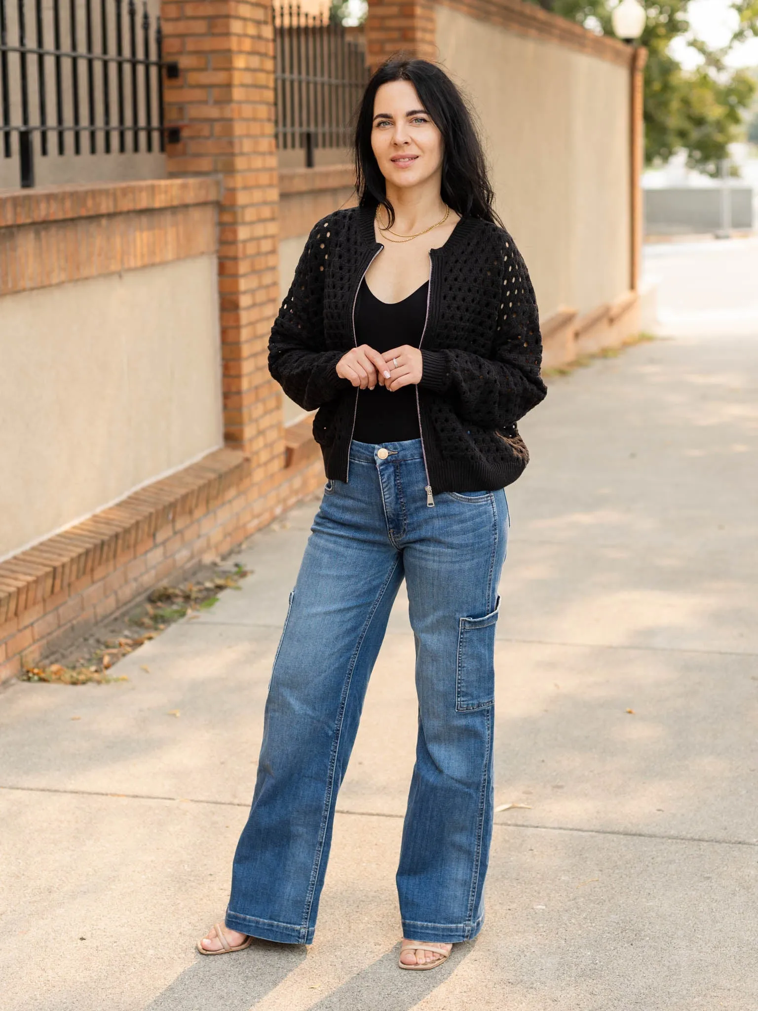 KUT Creative Jodi High Rise Fab Ab Wide Leg Cargo