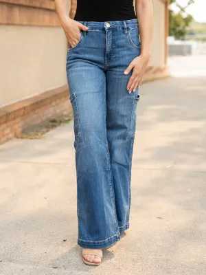 KUT Creative Jodi High Rise Fab Ab Wide Leg Cargo