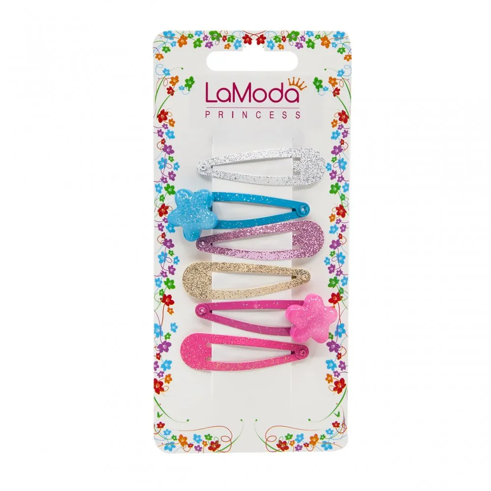 LaModa Princess Girls Clips Mixed Floral 6Pk