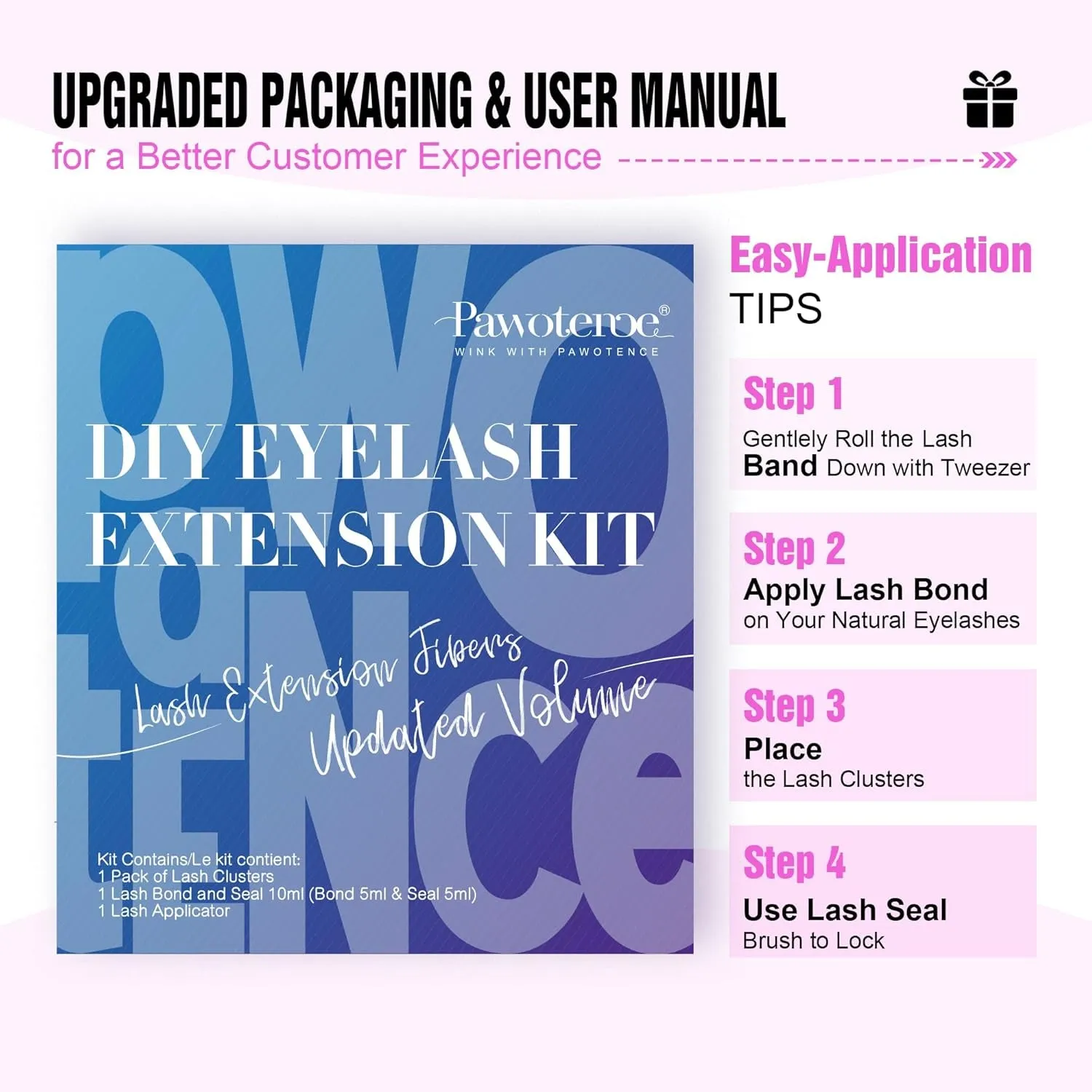 Lash Extension Kit DIY 280Pcs Lash Clusters Eyelash Extension Kit, 9-16Mm 30D 40D Individual Lashes Kit with Lash Bond and Seal, Lash Tweezers for Self Use (30D&40D, 0.07D, 9-16Mm, Kit)