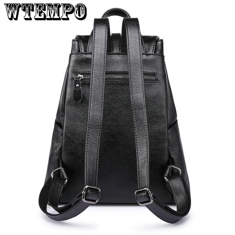 Leather Backpacks Female Ladies Backpacks School Retro Sac a Dos Female School Shoulder Bags