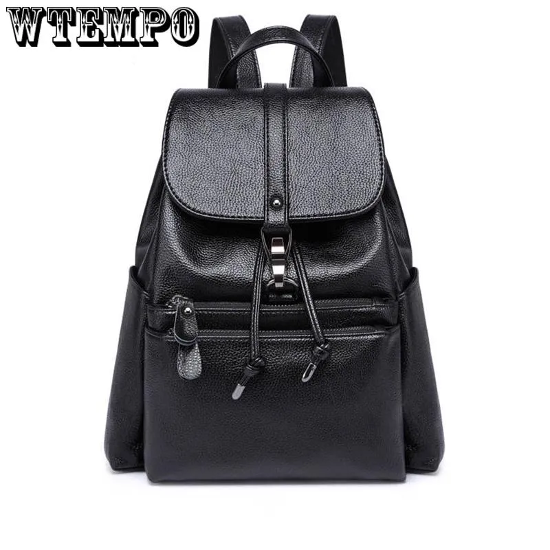 Leather Backpacks Female Ladies Backpacks School Retro Sac a Dos Female School Shoulder Bags