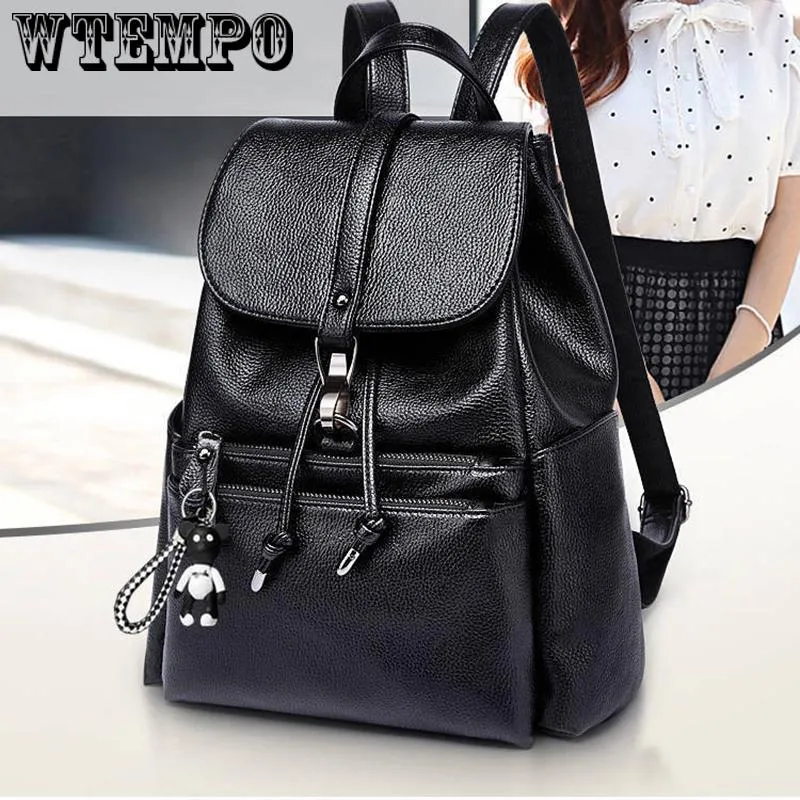 Leather Backpacks Female Ladies Backpacks School Retro Sac a Dos Female School Shoulder Bags