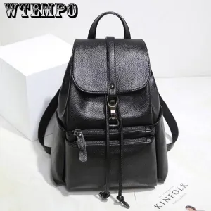 Leather Backpacks Female Ladies Backpacks School Retro Sac a Dos Female School Shoulder Bags