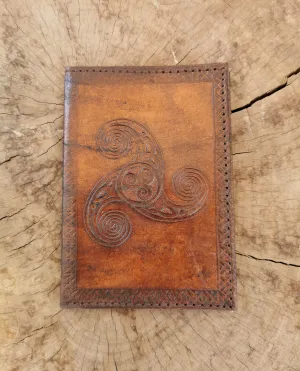 Leather Celtic Spiral Passport Holder