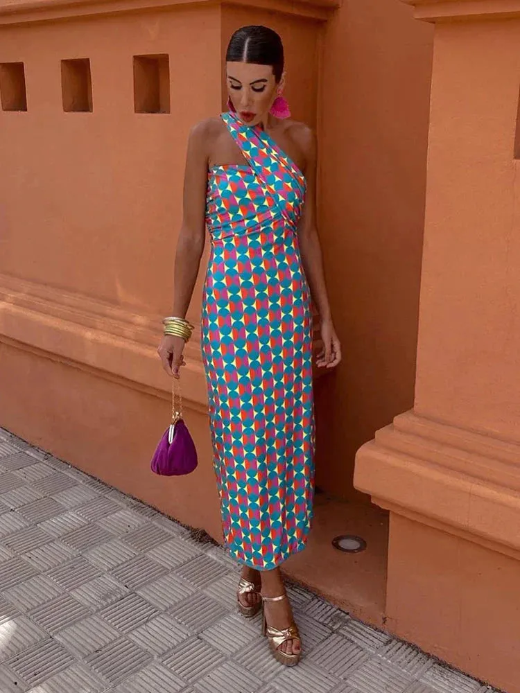 Lily Colorful Asymmetrical Maxi Dress
