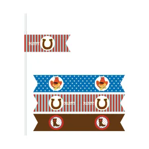 Little Cowboy Theme Drink Straws