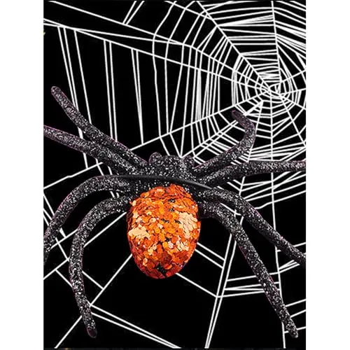 Little Surprise Box 6pcs Pack of Glitter Spider Spooky Halloween Theme Table/Wall Décor & Craft Accessory