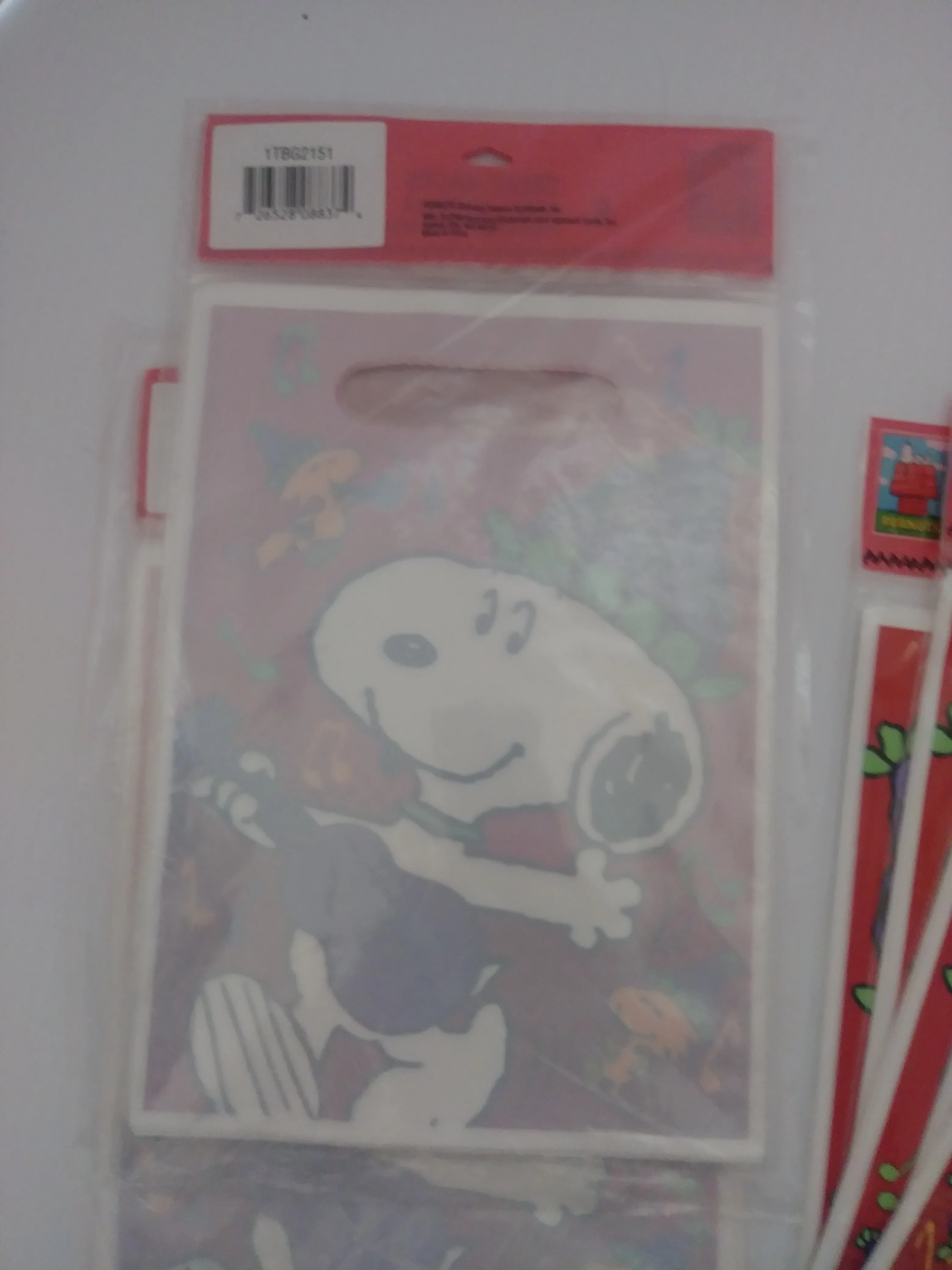 Lot Of 101 Peanuts Jazzin Snoopy Birthday Party Treat Sacks, Goody Bags