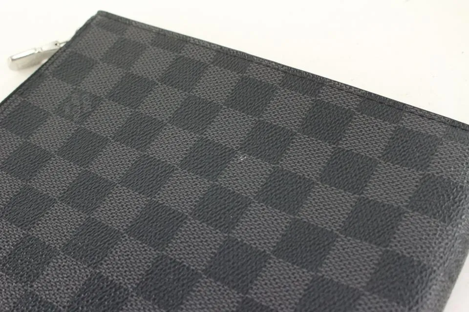 Louis Vuitton Black Damier Graphite Pochette Jour PM Document Bag 574lvs614