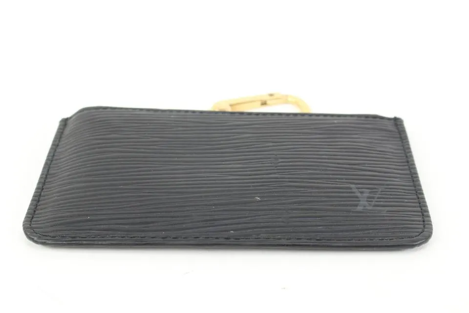 Louis Vuitton Black Epi Leather Noir Pochette Cles Key Pouch s329lk15