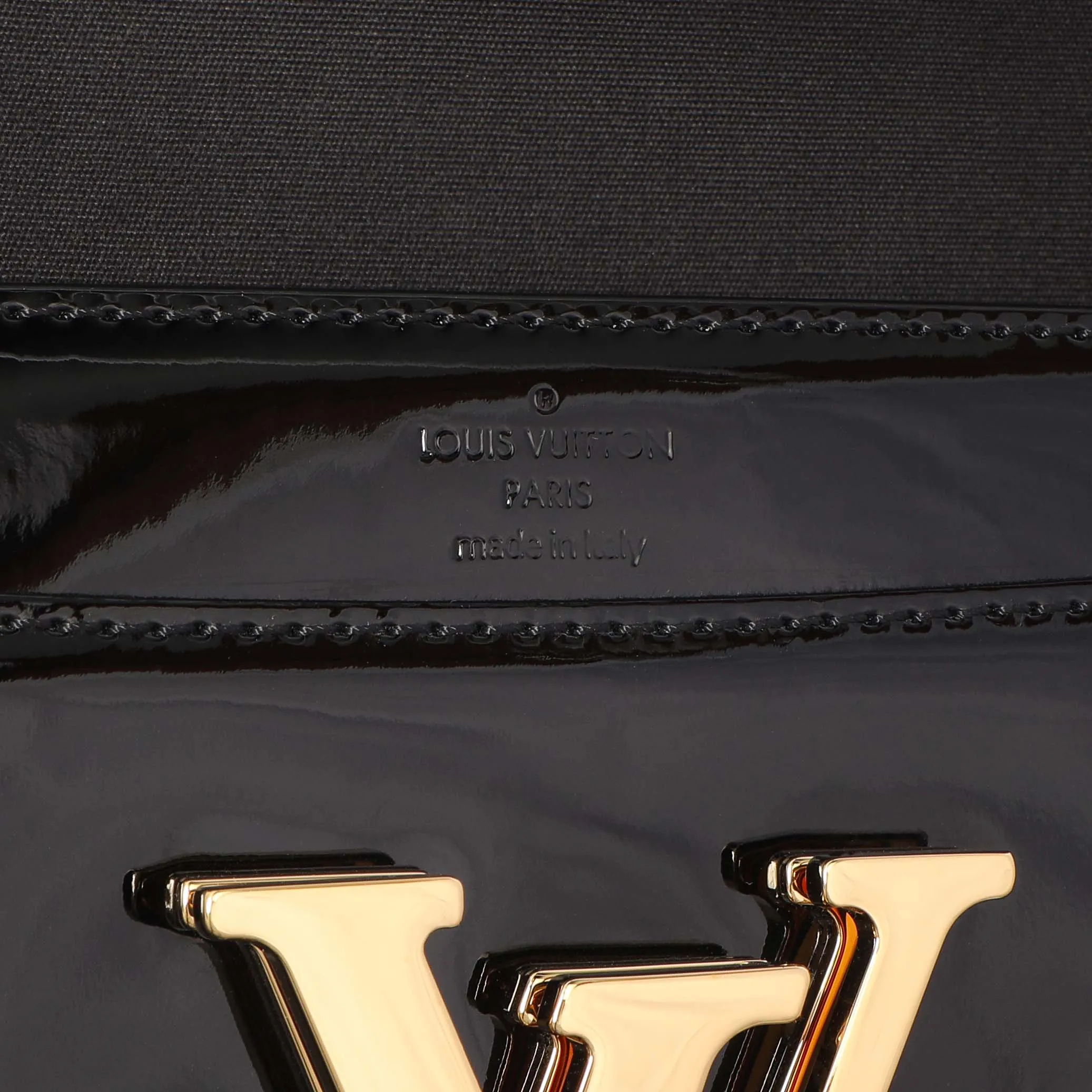 Louis Vuitton Black Patent Louise Clutch