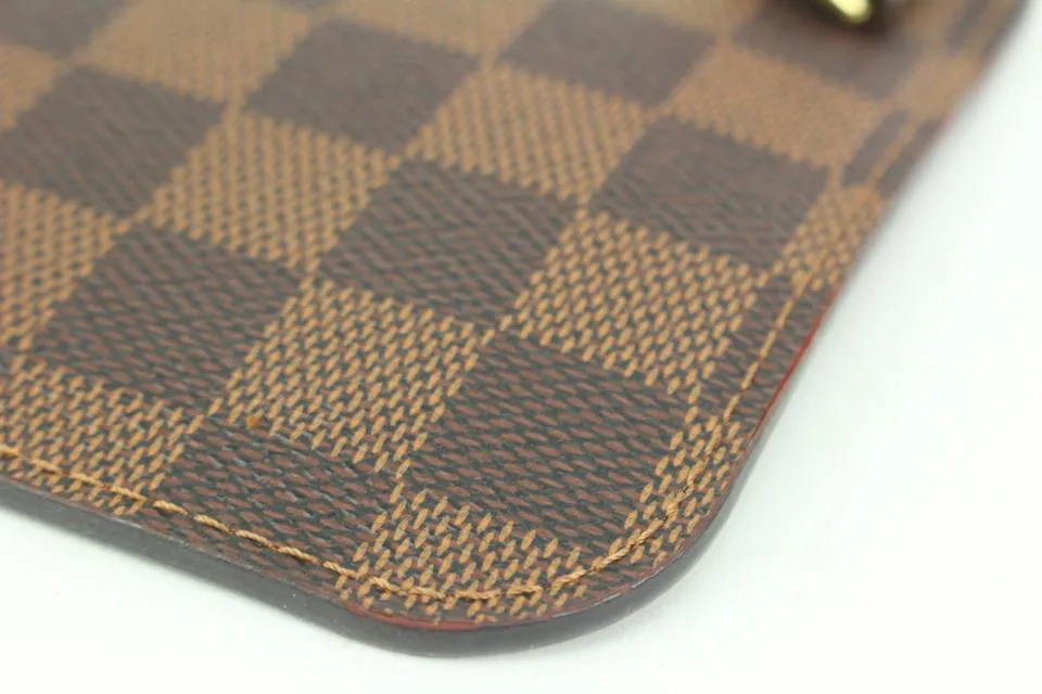 Louis Vuitton Damier Ebene Neverfull Pochette PM Wristlet Pouch 41lk66