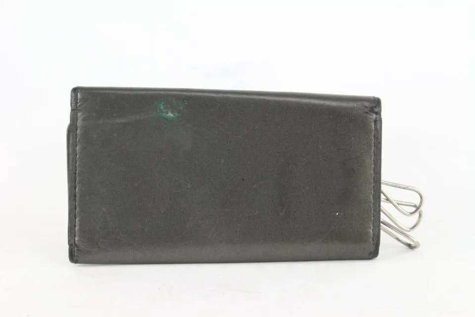 Louis Vuitton Grey Monogram Mat 4 Key Multicles Key Pouch 8LV1106