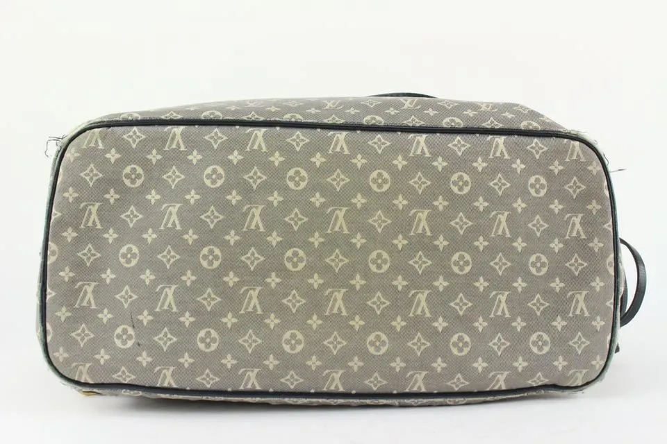 Louis Vuitton Grey x Navy Monogram Idylle Mini Lin Neverfull MM Tote Bag 15LV1104
