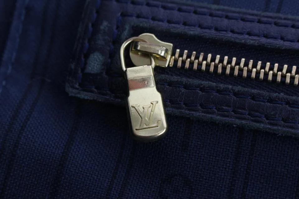 Louis Vuitton Grey x Navy Monogram Idylle Mini Lin Neverfull MM Tote Bag 15LV1104