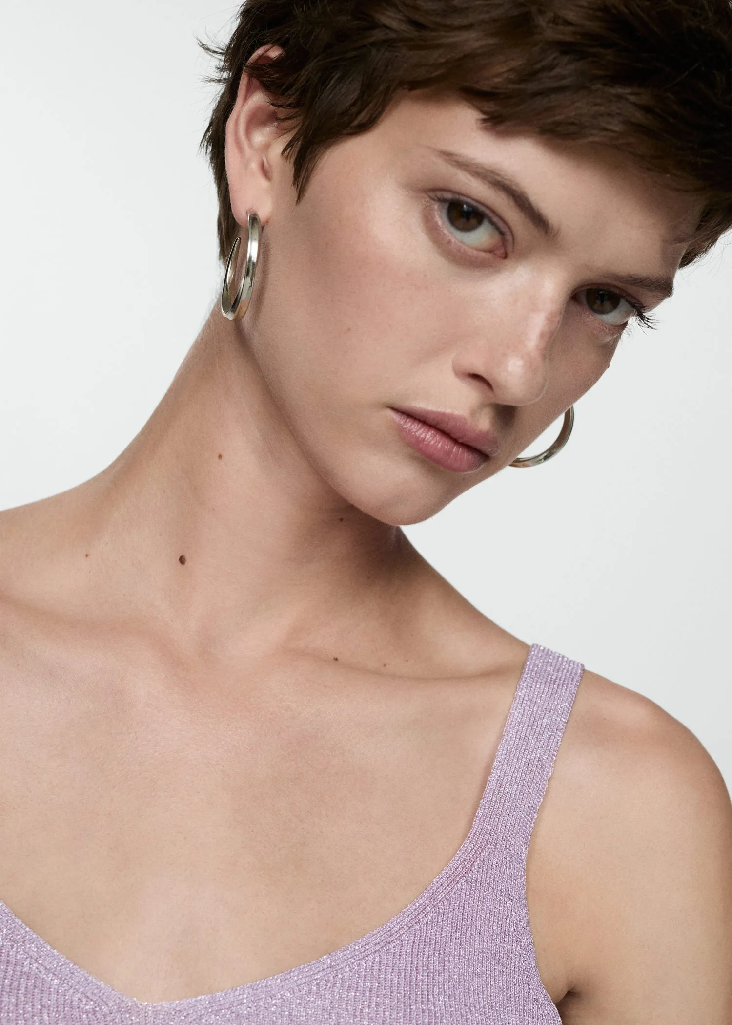 Lurex knitted top - Light/pastel Purple