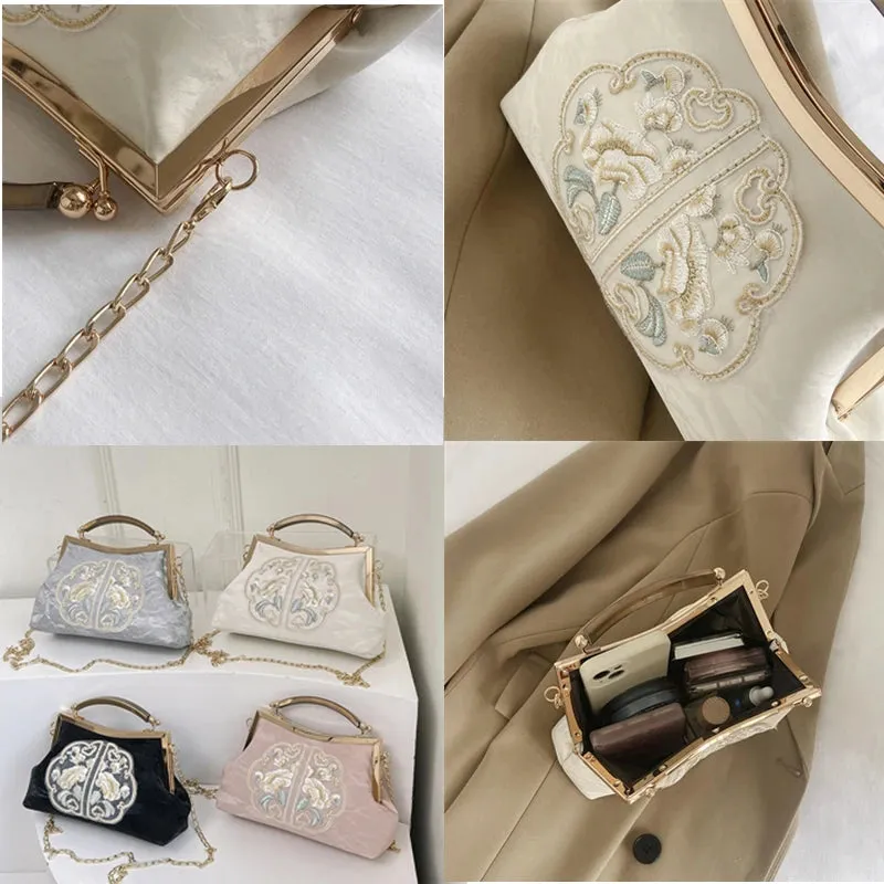Luxury Evening Clutch Bag For Women Bride Wedding Clutch  Chain Vintage Shoulder Crossbody Bags Party Handbag Daily use Purse