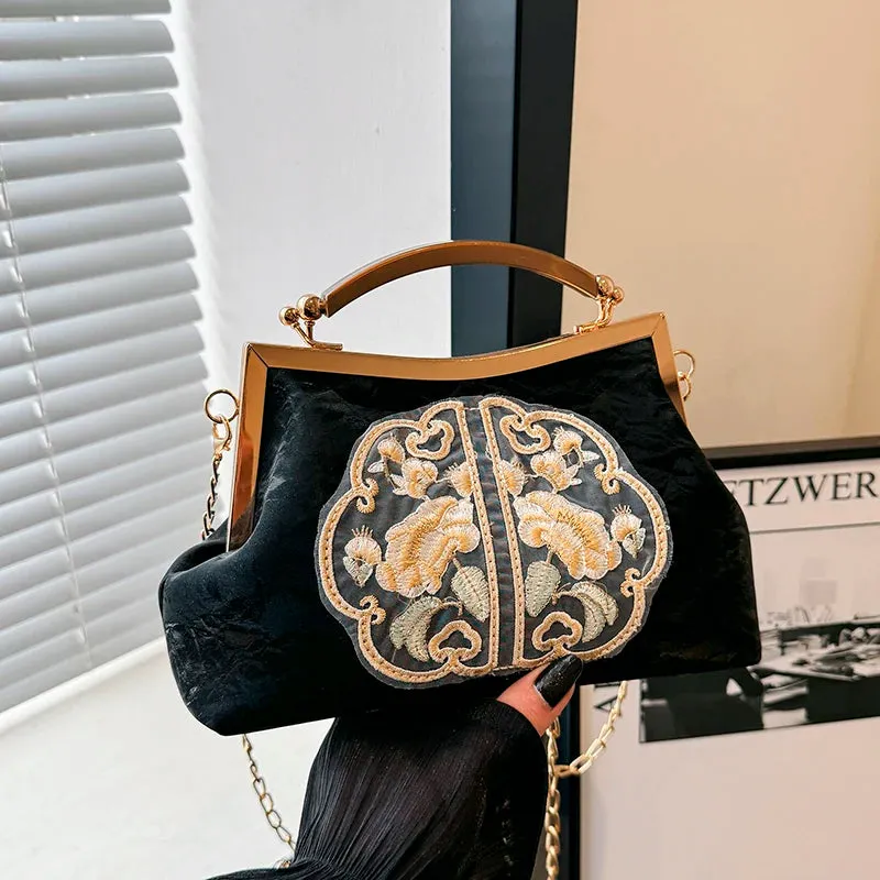 Luxury Evening Clutch Bag For Women Bride Wedding Clutch  Chain Vintage Shoulder Crossbody Bags Party Handbag Daily use Purse