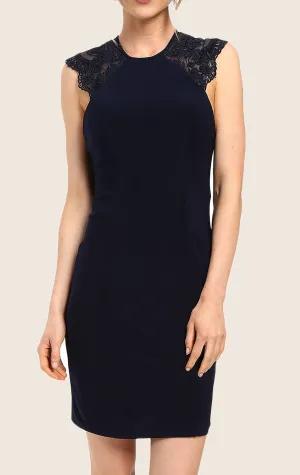 MACloth Lace Straps Jersey Cocktail Dress Little Black Dress