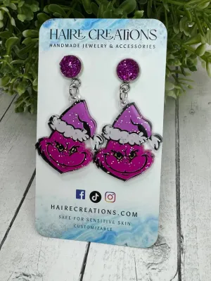 Magenta Grinchy Dangles