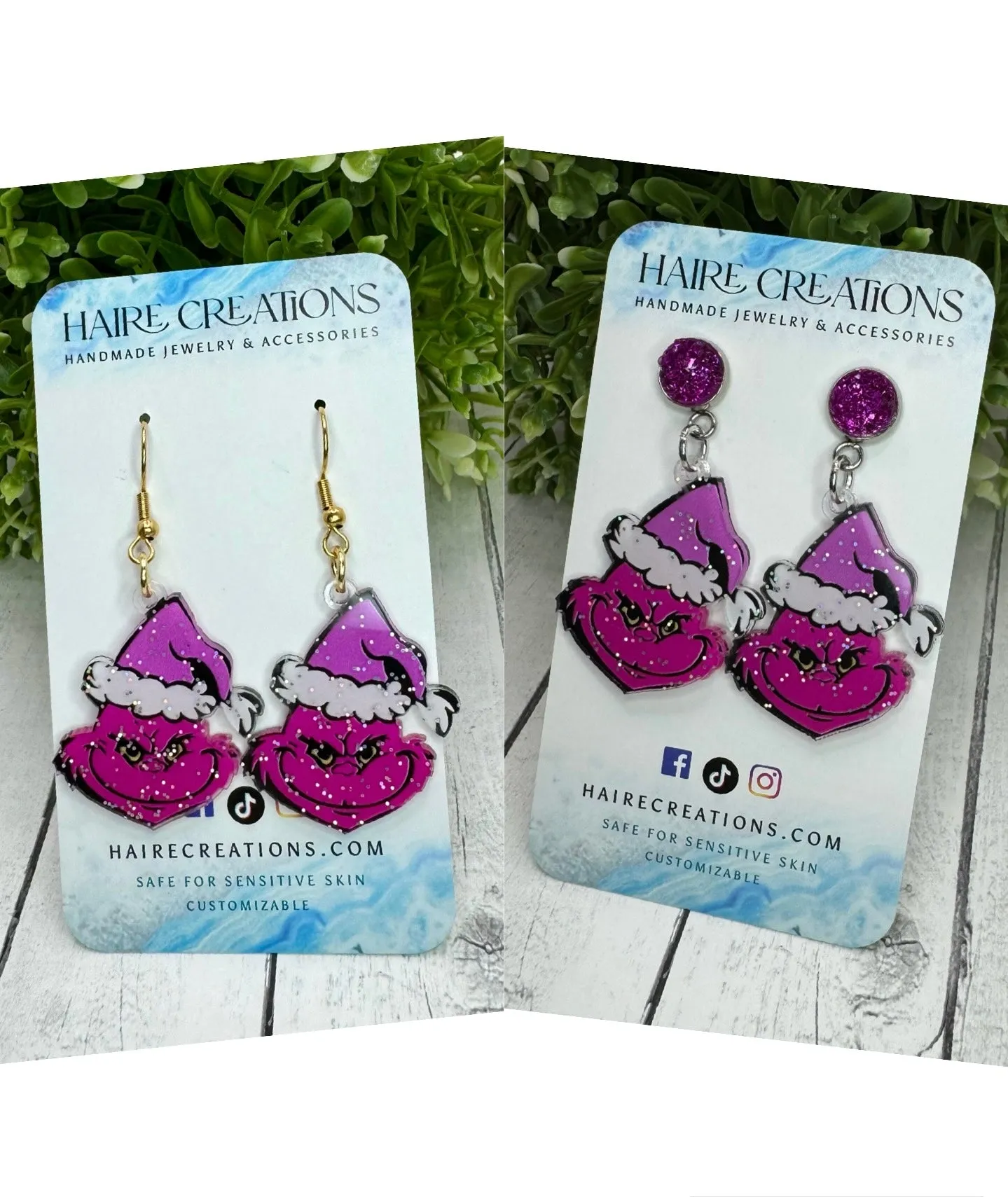 Magenta Grinchy Dangles