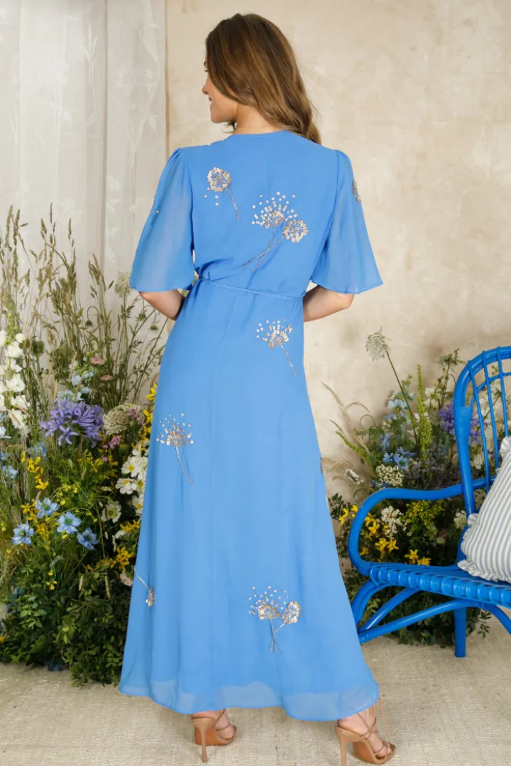 Mallory Embellished Wrap maxi dress