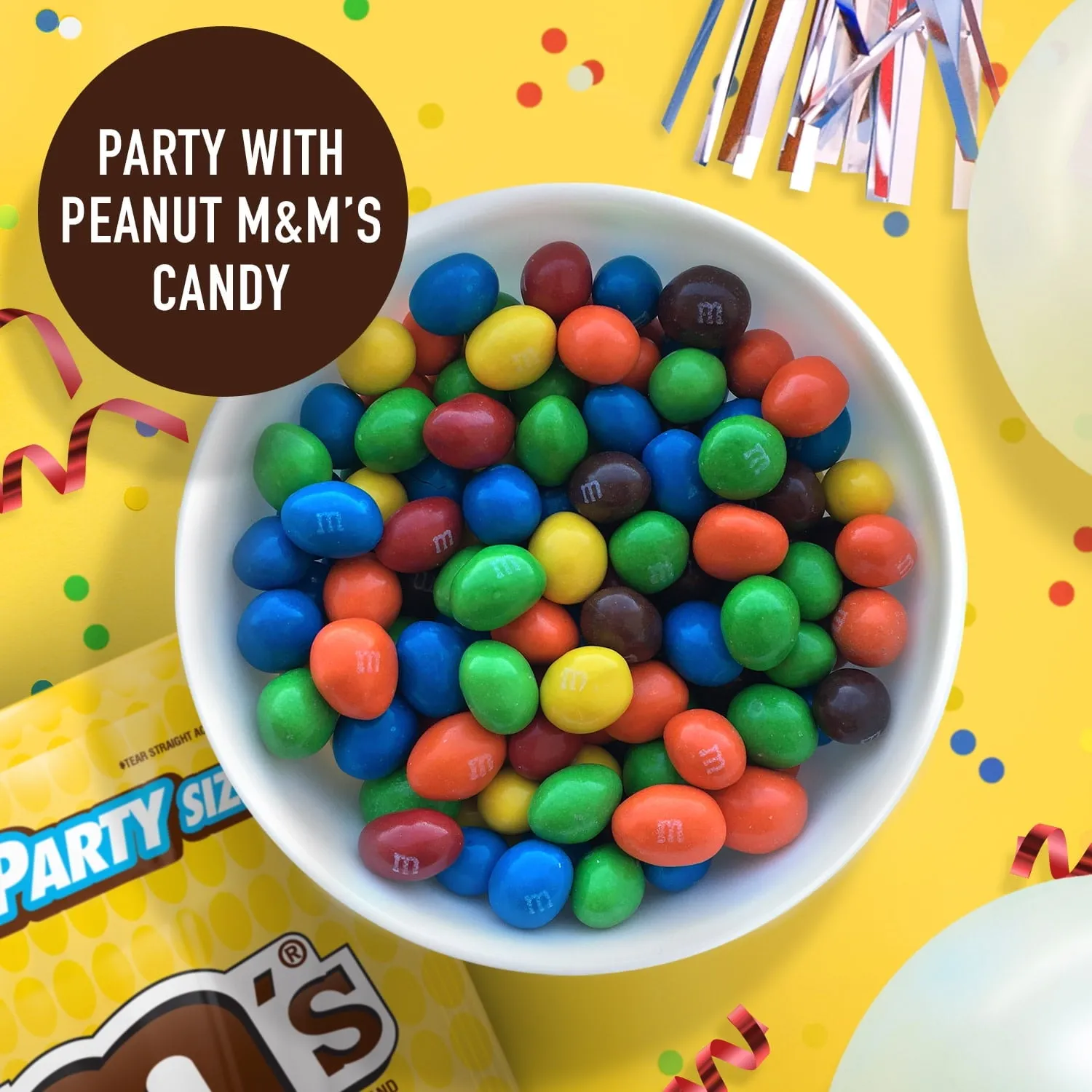 M&M's Peanut Milk Chocolate Candy, Party Size - 38 oz Bag