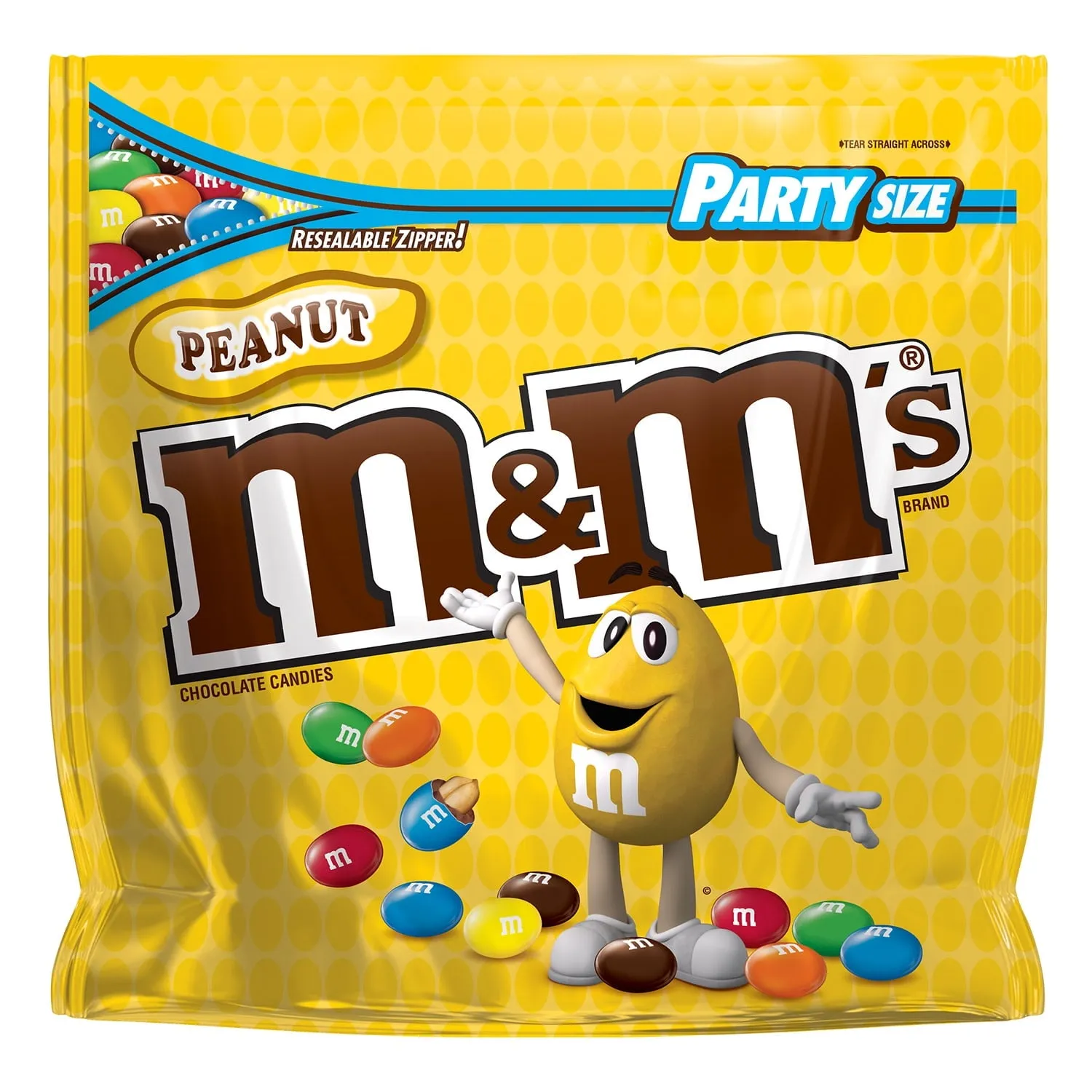 M&M's Peanut Milk Chocolate Candy, Party Size - 38 oz Bag