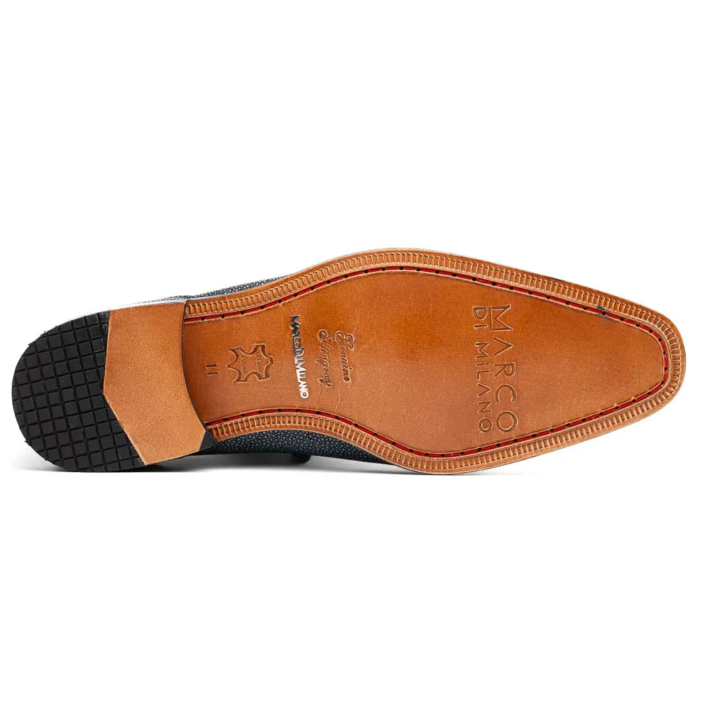 Marco Di Milano Pannuci in Black Stingray Oxford Dress Shoes