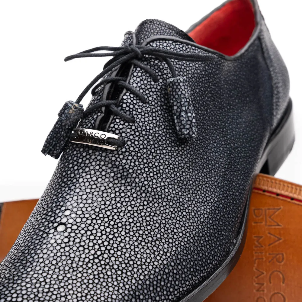 Marco Di Milano Pannuci in Black Stingray Oxford Dress Shoes