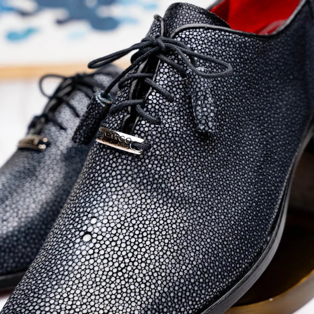 Marco Di Milano Pannuci in Black Stingray Oxford Dress Shoes