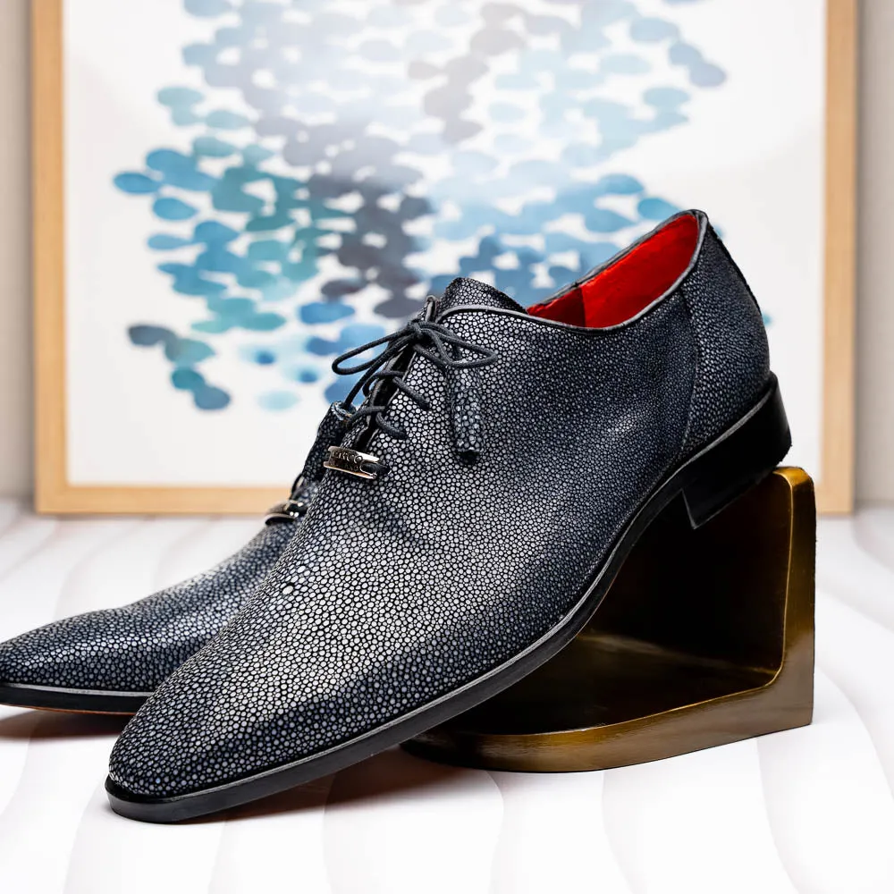 Marco Di Milano Pannuci in Black Stingray Oxford Dress Shoes